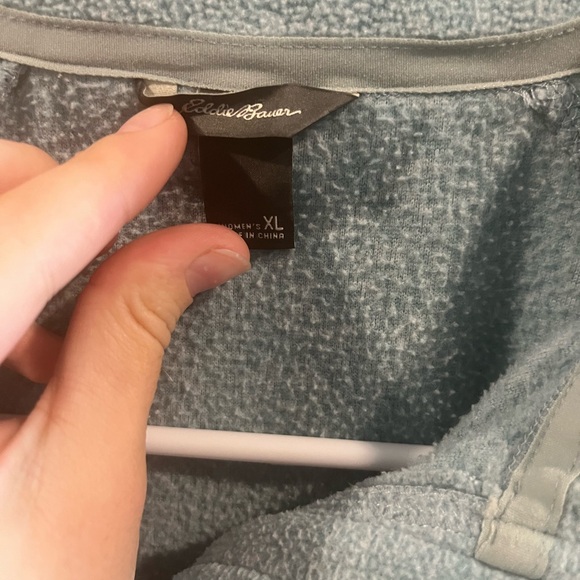 Eddie Bauer Light Blue half zip long sleeve - Picture 3 of 7